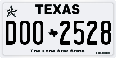 TX license plate DOO2528