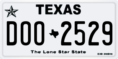 TX license plate DOO2529