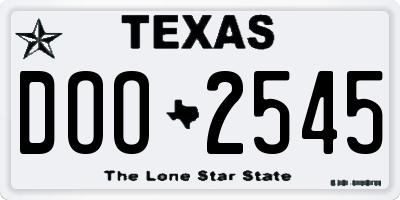 TX license plate DOO2545