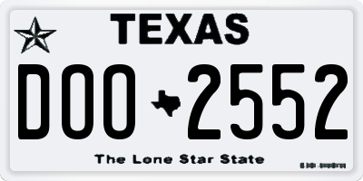 TX license plate DOO2552