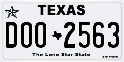 TX license plate DOO2563