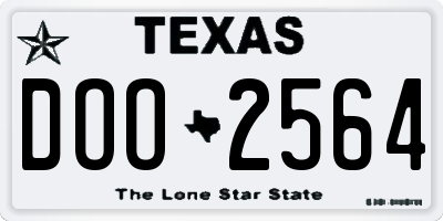 TX license plate DOO2564