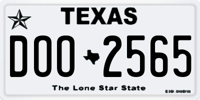 TX license plate DOO2565