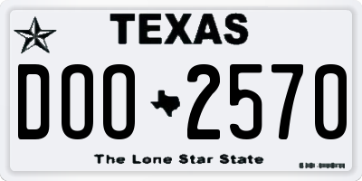 TX license plate DOO2570