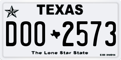 TX license plate DOO2573