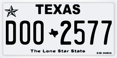 TX license plate DOO2577