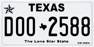 TX license plate DOO2588