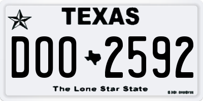 TX license plate DOO2592