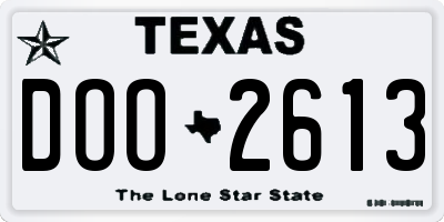 TX license plate DOO2613