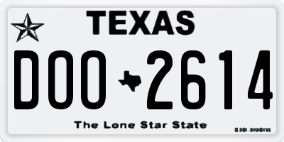 TX license plate DOO2614