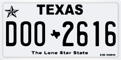TX license plate DOO2616