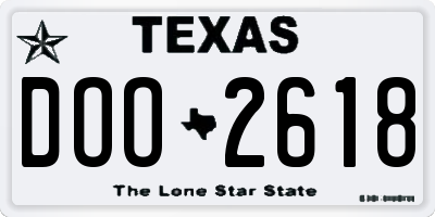 TX license plate DOO2618