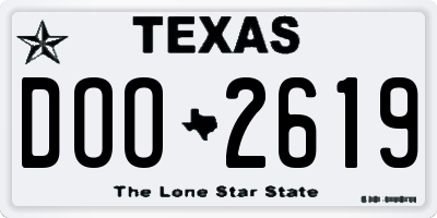 TX license plate DOO2619