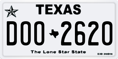 TX license plate DOO2620