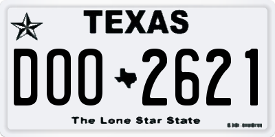 TX license plate DOO2621