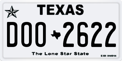 TX license plate DOO2622