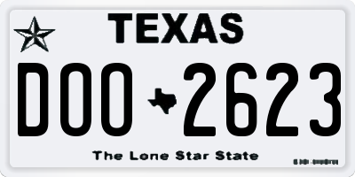 TX license plate DOO2623