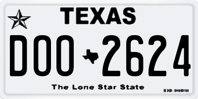 TX license plate DOO2624