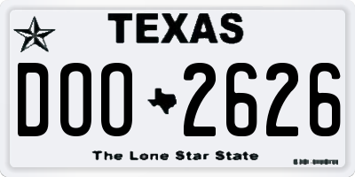 TX license plate DOO2626
