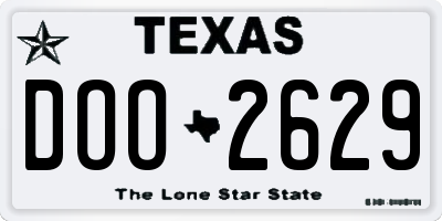 TX license plate DOO2629