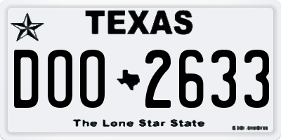 TX license plate DOO2633