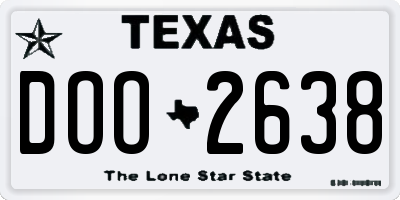 TX license plate DOO2638