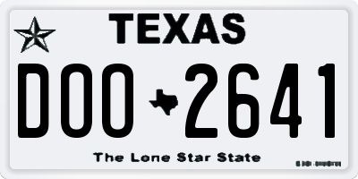 TX license plate DOO2641