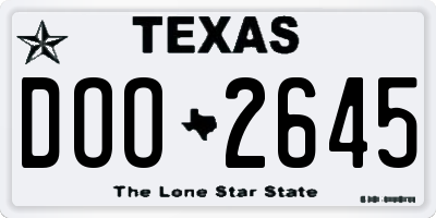 TX license plate DOO2645
