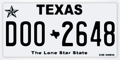 TX license plate DOO2648