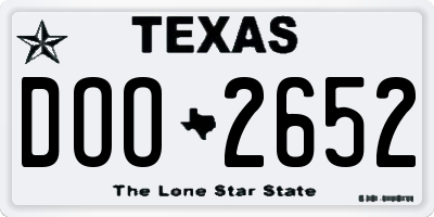 TX license plate DOO2652