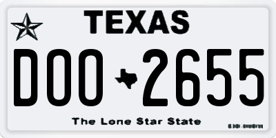 TX license plate DOO2655