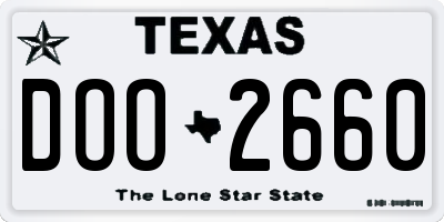 TX license plate DOO2660