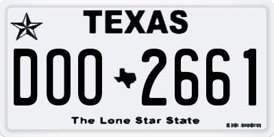 TX license plate DOO2661
