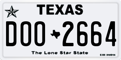 TX license plate DOO2664