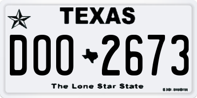 TX license plate DOO2673