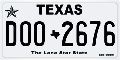 TX license plate DOO2676