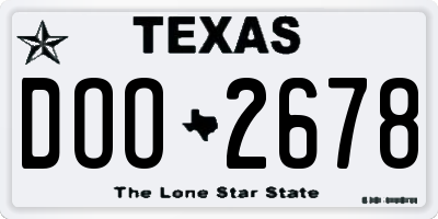 TX license plate DOO2678