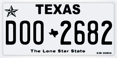 TX license plate DOO2682