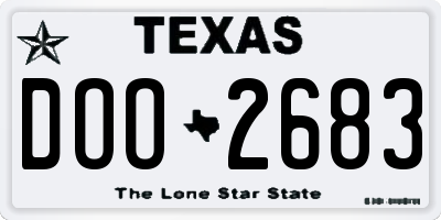 TX license plate DOO2683