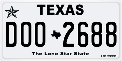 TX license plate DOO2688