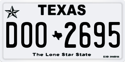 TX license plate DOO2695