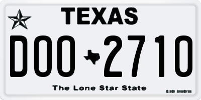 TX license plate DOO2710
