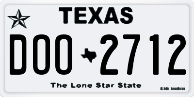 TX license plate DOO2712