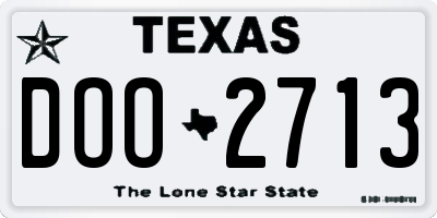 TX license plate DOO2713