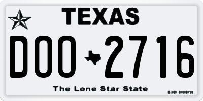 TX license plate DOO2716