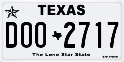 TX license plate DOO2717
