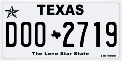 TX license plate DOO2719