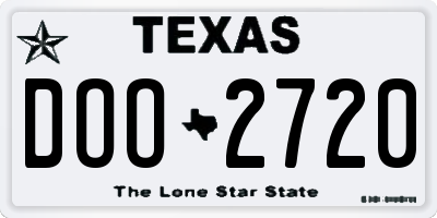 TX license plate DOO2720