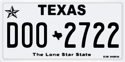 TX license plate DOO2722