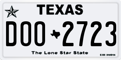 TX license plate DOO2723